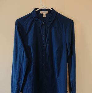 Navy button up blouse